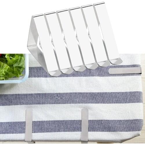 Table cloth Clip For Party Wedding Stainless Steel Desk Table Cloth Tablecloth Cover Clip Clamp Holder 6PCS