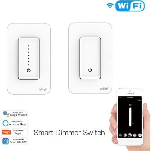 US WiFi Smart Light Dimmer Switch Smart Life/Tuya APP Compatible With Alexa Google Home For Voice Control,No Hub Required