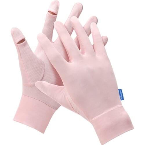Cycling Fingerless Gloves Bicycle Accessories Woman Outdoor Ice Silk Sun Protection Gloves for Fishing Touch Screen Gloves Y003
