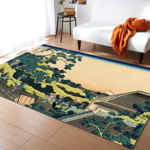 Spring Plowing Illustration Japanese Style Retro Carpet Bedroom Room Bedside Blanket Rug for Living Room Cloakroom Carpet