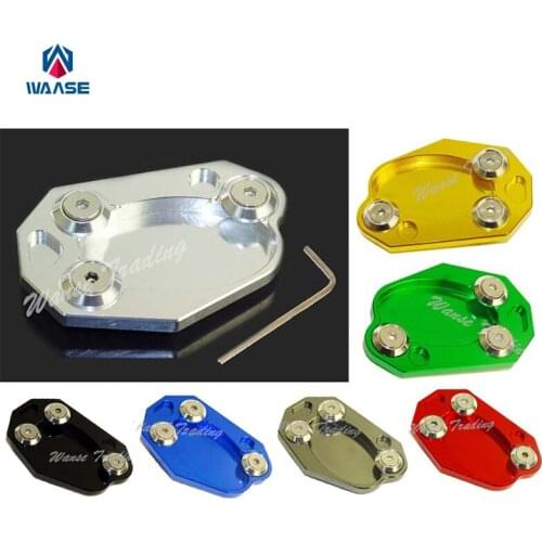 Motorcycle Kickstand Foot Side Stand Extension Pad Support Plate For KAWASAKI Ninja ZX-10R ZX10R 2004 2005 Black Gold Silver Red