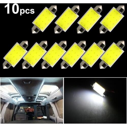 10pcs Car COB 1.5W DC12V Interior Car LED Bulbs 41mm Lamp Interior Dome Lights Plate lamps Bul