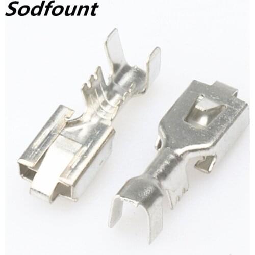 100pcs H62 brass tinned 6.3mm automotive terminal Automotive connector female terminal DJ6221-6.3C