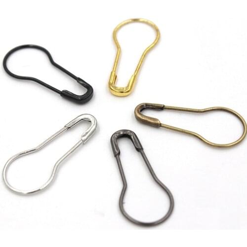 1000 Pieces Metal Safety Pins Black Silver Golden Grey Anti Copper Calabash Pin Bead Needle Pins DIY Accessories