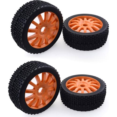 4Pcs 1/8 Buggy Off Road Tires Hex 17mm Wheels for 1:8 HSP Redcar Racing Losi HPI XTR Badlands Short Coruse Cars