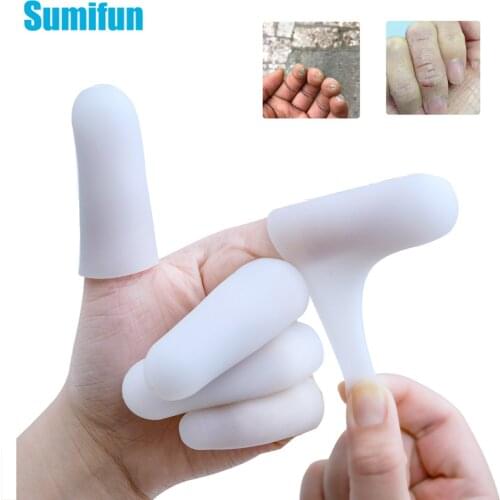 4Pcs Silicone Gel Thick Finger Protector Thumb Tubes Covers Toe Protection For Corn Blister Cracked Pain Relief Pedicura Tool