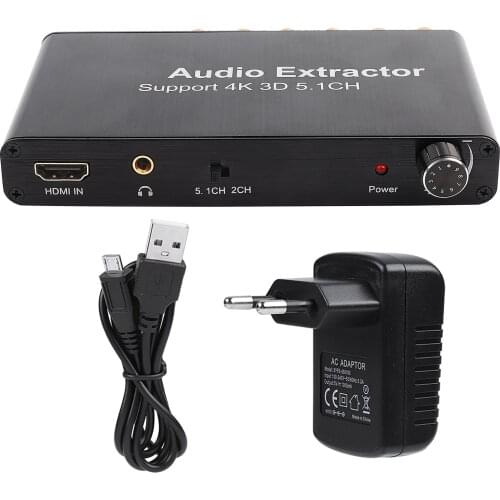 4K 3D HDMI-compatible Audio Extractor converter 5.1 Channel DTS / AC-3 HDCP1.4 video audio converter adapter