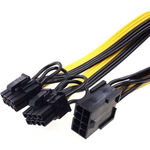 5pcs PCI-E PCIE 8 Pin Female adapter to Dual Port 8P 6+2 Position Male Connector GPU Graphics Video Card Power Extension Cable