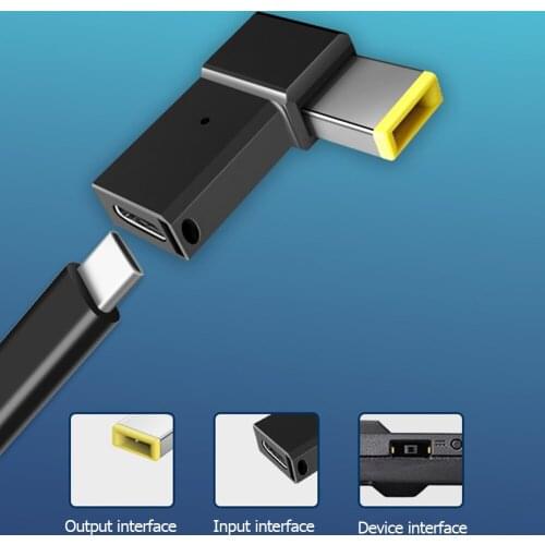 Type C Power Adapter Connector Type C Female to DC Male Converter PD 100W Fast Charging Adapter for Lenovo PC