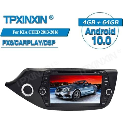 PX6 4+64G For KIA CEED 2013-2016 Android 10 Car Multimedia Player GPS Navigation Audio Stereo Screen Head Unit Tape Recorder