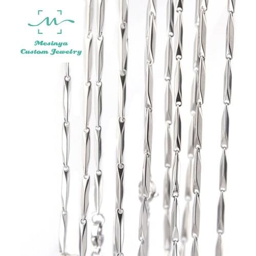 Mesinya 2016 girls boys 20 '' 2mm and 32'' 3mm width 316L Stainless steel shiny chain necklace for pendant