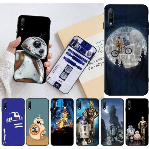 CUTEWANAN R2D2 Moon TPU black Phone Case Cover Hull for Huawei Honor 30 20 10 9 8 8x 8c v30 Lite view pro