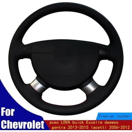 Car Steering Wheel Cover Black Artificl Leather For Chevrolet Aveo LOVA Buick Excelle Daewoo Gentra 2013-2015 Lacetti 2006-2012