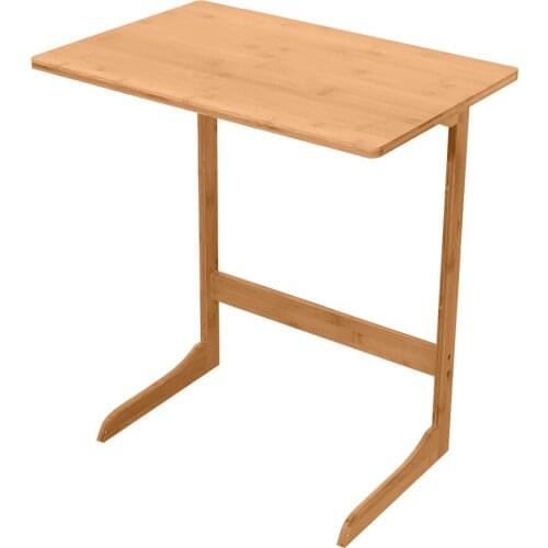 Two Colors 60x40x65cm L-shaped Bamboo Sofa Side Table Notebook desk