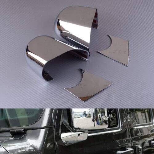 DWCX 4pcs ABS Chrome Car Rearview Mirror Bottom Stand Base Cover Trim Decorative Moulding fit for Jeep Wrangler JL 2018 2019