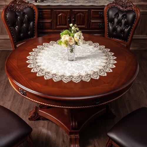 European Brocade Fabric Embroidery Striped High-end Round Tablecloth Hotel Villa Restaurant Banquet Christmas Table Cloth Tapete