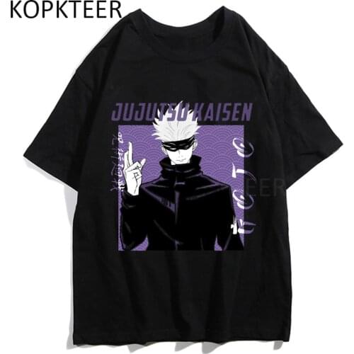 Funny Anime T-shirts Manga Jujutsu Kaisen Satoru Gojo Print Harajuku T Shirt Men Women Summer Streetwear Tshirt 90s Top Tees