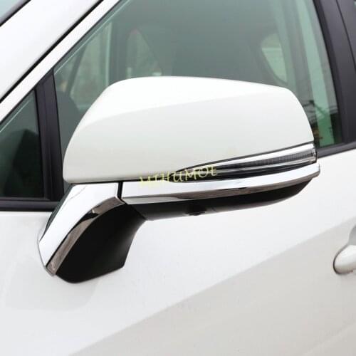 Chrome Side Rearview Mirror Trims Strips For Toyota RAV4 Suzuki Across 2019 2020 2021 Accessories