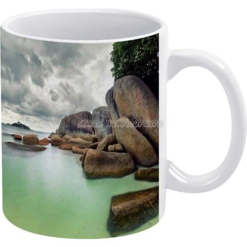 Coffee Mugs Style Cartoon Tea Coffee Mug Cup Birthday Gift Collection Belitung Island Indonesia Sea Stone Granite