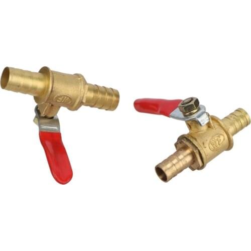 2Pcs Brass 8mm 10mm Ball Valve Straight Connector Air line Joint Air Pump Watering Hose Valve Gas Garden Plumbing Accessories