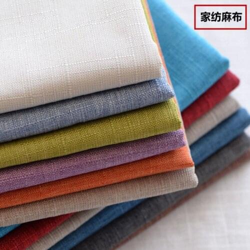 Linen fabrics sewing sofa cover pillowcase tablecloth curtain material plain color