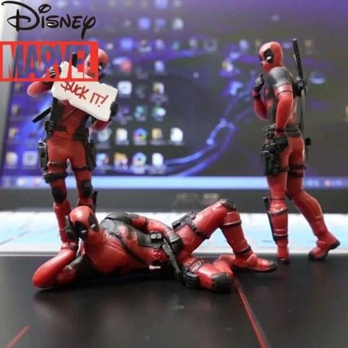 Disney Marvel Deadpool Car Doll Hand-made Model Creative Center Console Ornament Decoration Ornaments
