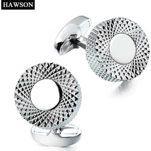 1 Pair Retail Trendy Round Metal Cufflinks Mens Fashion Accessories Jewelry Shirts Cuff Links