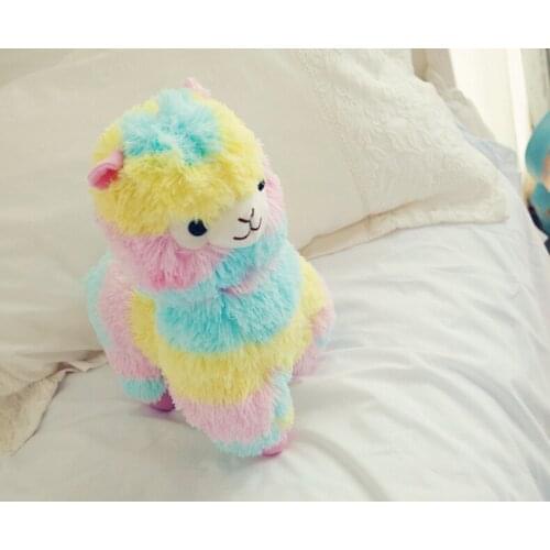 About 20cm cute rainbow sheep alpaca plush toy soft doll kids toy Christmas gift h2299
