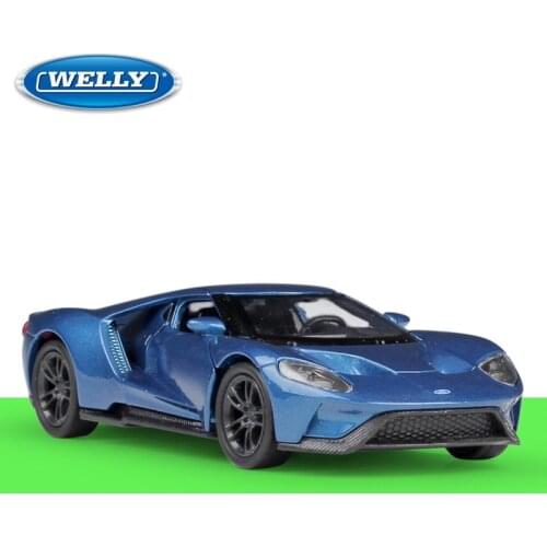 Welly 1:36 Diecast 2017 GT 2015 Mustang GT Sport Car Blue High Simulator Alloy Metal Model Car Pull Back Vehicle