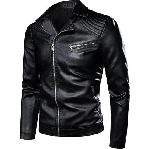 Men Motorcycle Vintage Rock Roll Casual Leather Jacket Coat Men Autumn Biker Rivet Pockets Pu Leather Jackets Men Fur Coat 7XL