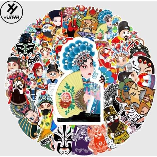 50Pcs DIY Skate Stickers Peking Opera Brand Waterproof PVC Mixed Cartoon Vsco personalized Sticker f 2021