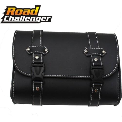 New Motorcycle Leather PU Front Fork Tool Bag Luggage Saddlebag For Harley Chopper Bobber For Cruiser