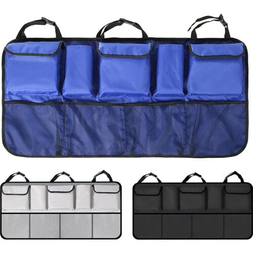 Car Seat Back Storage Bag Larg Capacity Car Back Seat Trunk Organizer Auto Backseat Mesh Pocket For SUV Van Interior Accessories