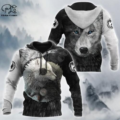 PLstar Cosmos Animal Wolf Hunting Fenrir Tattoo Tracksuit Pullover NewFashion 3DPrint Men/Women Casual Jackets Zipper Hoodies S7