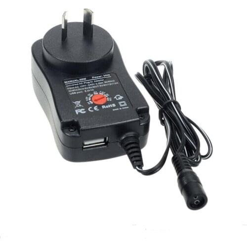 AC/DC Adjustable Power Adapter 12V 3V 4.5V 5V 6V 7.5V 9V Universal Charger Supply For Led Light Strip Lamp with USB 30W