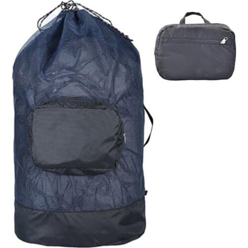 40l Storage Bag Beach Swimming Diving Net Bag Outdoor Folding Shoulder Sports Bag Large-capacity Breathable Clothing Mesh Bag