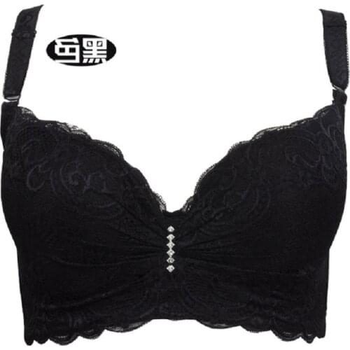 Thin bra cup adjustable push up bra side gathering furu mm Large c cup e cup women underwear plus size