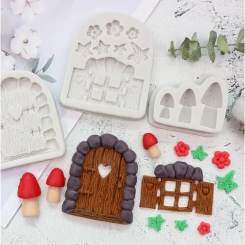 Snail Mushroom House Silicone Mold Stump Wood Pile Wood DIY Pastry Cupcake Dessert Lace Cake Decoration Kitchen Accessories