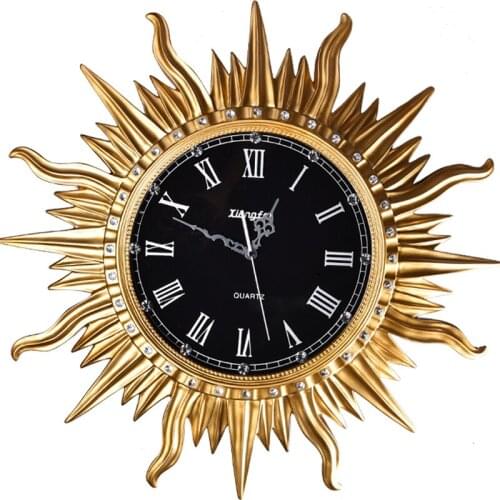 Vintage Fashion Wall Clock Resin Crafts Watch Diamond Luxury Clock