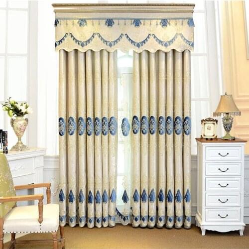 High quality customized European and American luxury blackout curtains classic silver gray curtains for bedroom living room