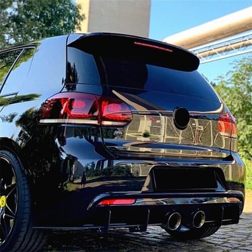 Rear Bumper Lip Trunk Spoiler Rear Diffuser Protector For Volkswagen VW Golf 6 VII MK6 GTI R20 2008-2012 Black Car Styling
