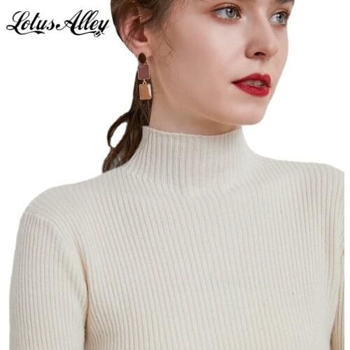 Womens Wool Sweater White Turtleneck Jersey Winter Women Ladies Sweater Long Sleeves Woman Pullover Jumper Clothing Female 2021