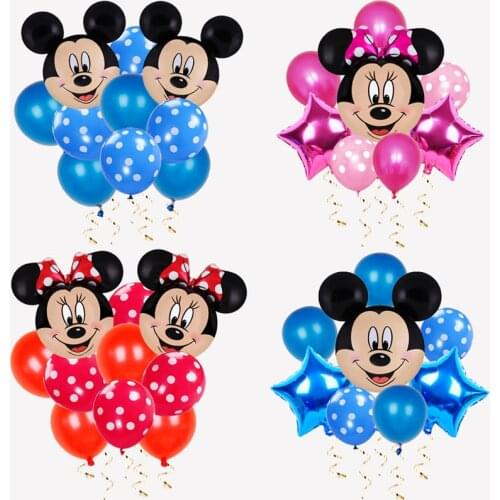 1set Disney Minnie Balloons Mickey Mouse Birthday Party Decorations Baby Shower Decor Kids Toy Balloon Helium Globos Supplies