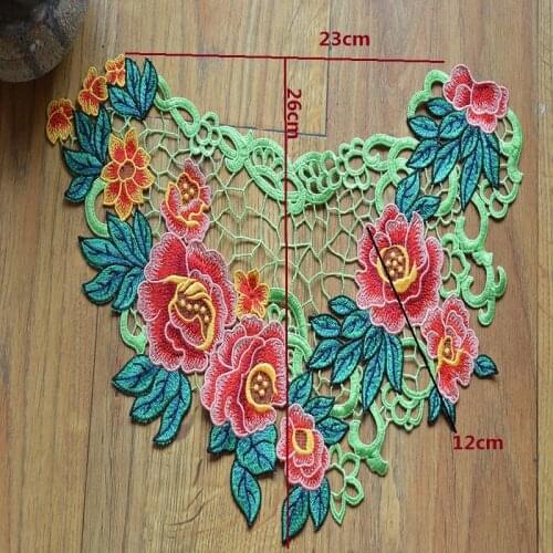 1pc/lot Embroidered Lace Collar Lace Venice colorful Applique Motif Patches Embossed Sewing Accessories 06082131