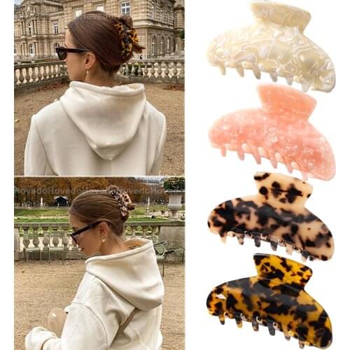 1PC Girl Hair Claw Women Geometric Hair Clamp Grab Hair Jaw Clip Grip Barrettes Korean Style Hairpin Acrylic Styling Accessories