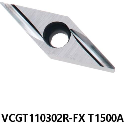 100% Original VCGT1103 VCGT110302R-FX T1500A Carbide Inserts VCGT110302 R-FX Turning Tools Lathe Cutter CNC Cutting 10pcs/box