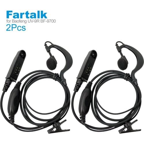2 Earphone Earpiece Headset Mic for Baofeng UV-9R Plus BF-9700 BF-A58 GT-3WP UV-5S UV-XR Walkie Talkie Two Way Radio Accessories