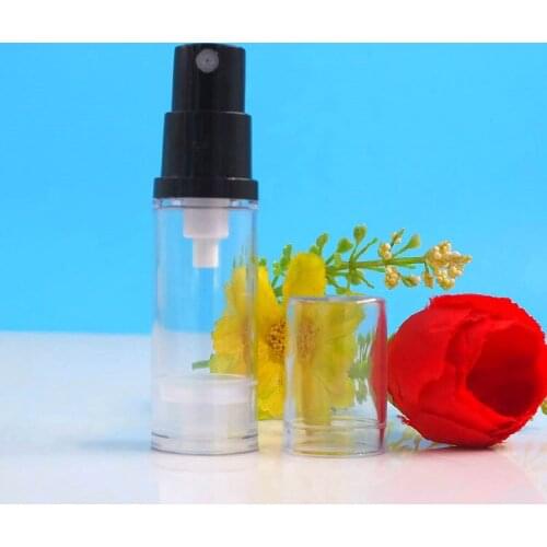 5ML clear airless bottle black vacuum pump clear lid lotion emulsion serum sample eye essence skin care sprayer toner packing