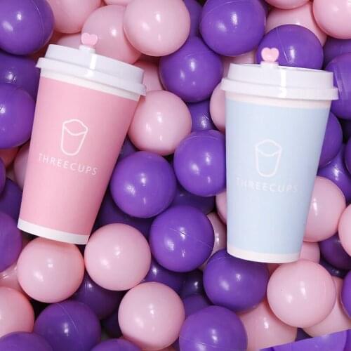 50pcs High quality disposable coffee paper cup with lid 400ml 500ml milk tea juice pink blue bithday wedding party drink cups