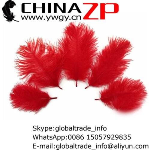 CHINAZP Factory Size 15-20cm(6-8inch) 500pcs/lot Fantastic Decorative DIY Dyed Red Ostrich Feathers